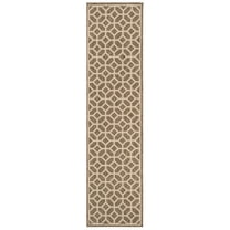 SAFAVIEH Beach House Kadri Geometric Indoor/Outdoor Runner Rug, Beige/Cream, 2'2" x 8'