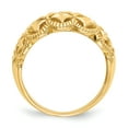 thumbnail image 2 of Finest Gold 14K Yellow Gold Diamond-Cut Scalloped Edge Pattern Dome Ring - Size 7, 2 of 4