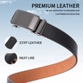 thumbnail image 5 of Falan Mule Belt for Men Genuine Leather Ratchet Men Belt with Automatic Click Buckle Dress Belt for Men with Gift Box, 5 of 9