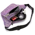 thumbnail image 5 of C.T.Soarsky Women's Waist Bags Holographic Rave Glitter Fanny Pack Grils Festival Belt Bags-Purple Gravel, 5 of 7