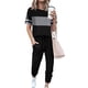 thumbnail image 1 of Conjunto Deportivo PRETTYGARDEN Mujer Dos Piezas Rayado Negro Talle M, 1 of 5
