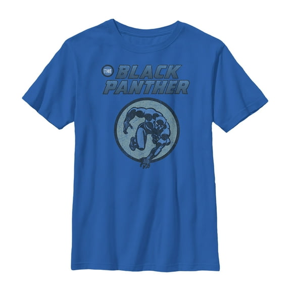 Boy's Marvel Black Panther Leap  Graphic Tee Royal Blue Small