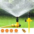 thumbnail image 2 of Spring Saving! SHENGXINY 360° Automatic Rotating Sprinkler With Adapter Full Angle Rotating Automatic Irrigation System, Garden Sprinkler Head, Terrace With 4-point Adapter Yellow B, 2 of 9
