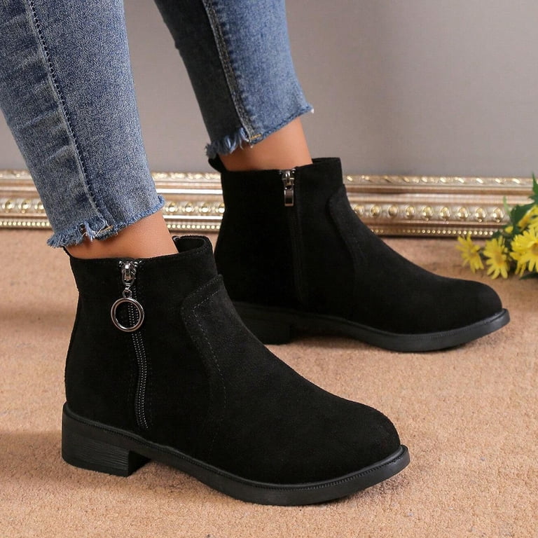 CBGELRT Black Chelsea Boots for Women British Fashion Suede  display picture 1