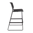 thumbnail image 5 of Regency Cain 36 in. Square X-Base Cafe Table- Cherry & 2 Zeng Stack Stools- Black, 5 of 8