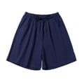 thumbnail image 2 of Bermuda Shorts for Women Elastic High Waisted Loose Fit Casual Solid Drawstring Cotton Linen Wide Leg Baggy Comfy Athletic Loungewear Short, 2 of 3