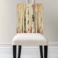 thumbnail image 2 of Chair Covers Set of 8 Autumn Forest Fall Watercolor Trees Nature Birch Tree Chair Back Covers Stretch Removable Washable Slipcovers Seat Protector for Dining Room Kitchen Party Decor, 2 of 5