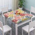 thumbnail image 3 of Pioneer Flower Floral Print Pattern Square Fitted Tablecloth with Elastic Edge,Square Table Cover,Washable Elastic Table Cover for Home Kitchen Party Decor 36"x36", 3 of 6