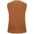 thumbnail image 5 of Haitryli Men's Medieval Renaissance Costume Sleeveless V Neck Lace-up Waistcoat Halloween Pirate Brown S, 5 of 7
