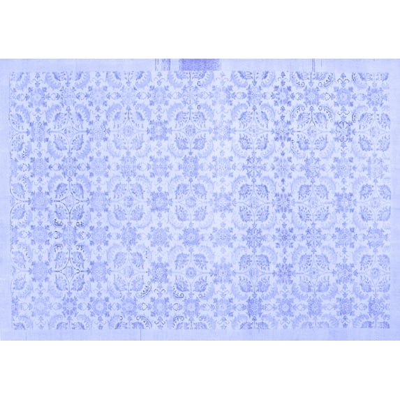 Ahgly Company Machine Washable Indoor Rectangle Abstract Blue Contemporary Area Rugs, 3' x 5'