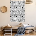 thumbnail image 2 of Hedgehog Tapestry, Ecological Nature Elements Woodland Pattern Black and White Doodle Composition, Wall Hanging for Bedroom Living Room Dorm Decor, 60W X 80L Inches, Black White, by Ambesonne, 2 of 5