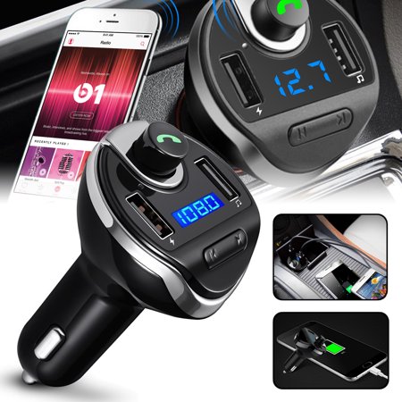 Bluetooth FM Transmitter Wireless Car Kit Radio Hands-free Adapter USB Charger for iPhone X 8 7 Plus 6S 5S Samsung Galaxy S10 Android (The Best Fm Transmitter For Android)