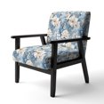 thumbnail image 3 of Designart "Ethereal Flourishing Rococo VII" Blue Floral Upholstered Accent Chair - Cottage Arm Chair For Bedroom, 3 of 7