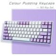 thumbnail image 7 of XVX Pudding Keycaps - PBT Keycaps, Shine Through Keycaps, Full Size Keyboard Keycaps Set, Custom Keycaps for 61/68/84/87/82/100 Cherry Gateron MX Switches Mechanical Keyboard, White/Purple, 7 of 7