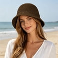 thumbnail image 2 of CAIXIA Womens Raffia Straw Hat Summer Beach Bucket Hat Handmade Natural Raffia Woven Sun Hats Foldable Floppy Cap, 2 of 5