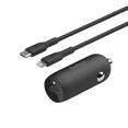 thumbnail image 1 of Cargador De Coche 30W Usb-C + Cable Usb-C A Lighnining negro, 1 of 8