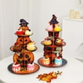 thumbnail image 7 of Taotanxi Halloween Cupcake Stand Decoration 3 Tier Cardboard Cupcake Holder Party Pumpkin Witch Cupcake Tower for Treat Birthday Baby Shower Party Decor, 7 of 7