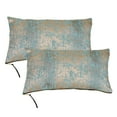 thumbnail image 3 of Home Soft Things Jacquard Chenille Big Zipper Throw Pillow Cover 2 Piece Set - Teal/Camel - 14" x 26", 3 of 6