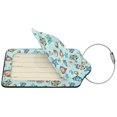 thumbnail image 2 of Hirioo Sea Shells 2 Print Leather Luggage Tag with Stainless Steel Loop ,Privacy Flap and Address Card for Travel Bag Suitcase-2 PCS, 2 of 5