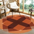 thumbnail image 4 of Brown Tufted wool rug 5x5, for Kid room, Living room, Tufted carpet, Geometric rugs., 4 of 6