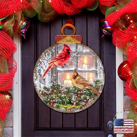 Designocracy 8421126M-DG House Birds Wooden Door Wall Hanger Decor