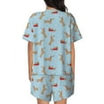 thumbnail image 3 of Kdxio Dachshund Dog Print Pajamas Sets for Women Short-Sleeved Pjs with Lounge Shorts Two Piece Sleepwear S-4XL, 3 of 9