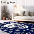thumbnail image 2 of ODIKA 4'x6' Machine Washable Non-Slip Area Rug, Holiday Canine Joyful with Decorative Snowflake Motifs High Traffic Rug with Pad, Blue, 636285, 2 of 8