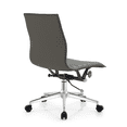thumbnail image 5 of Homelala Set of 2 Black Contemporary Modern Ergonomic Mid back PU Leather No Arms Rest Tilt Adjustable Height With Wheels Lumbar Support Swivel Office Chair, 5 of 14
