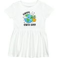 thumbnail image 3 of Inktastic Happy Earth Day Cute Smiling Planet Earth with Tree Girls Baby Dress, 3 of 5