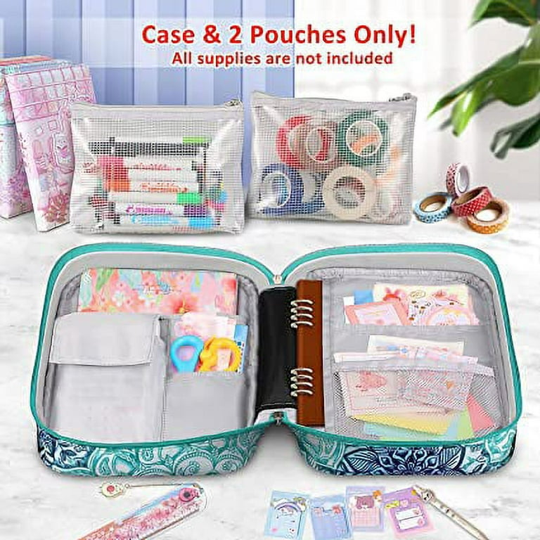 Dofilachy Journal Supplies Storage Case,Journal Case with 2 Detachable Layers- Travelling Bags for B5 Planner, Pens, Planner Stickers and