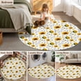 thumbnail image 5 of Large Round Rug 8Ft Washable Non-Slip, Sunflower Circle Area Rugs for Living Room Bedroom, Summer Botanical Farmhouse Floral Elegant Indoor Floor Mats Carpet Runner for Home Decor, 5 of 8