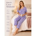 thumbnail image 4 of DAKIMOE Womens Pajama Set 2 Piece Short Sleeve V Neck Tops & Capri Pants, Comfy Soft Stretchy Sleepwear, Cute Printed Loungewear Lounge Set, Lightweight Pajamas for Women S-2XL, 4 of 8