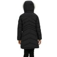 thumbnail image 3 of Wantdo Girls' Winter Coat Recycled Waterproof Long Winter Jacket with Faux Fur Hood Black 10/12, 3 of 10