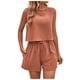 thumbnail image 1 of Conjunto de jogging de 2 piezas para mujer: camiseta sin mangas y pantalones cortos, cintura elástica, conjunto deportivo informal, 1 of 7
