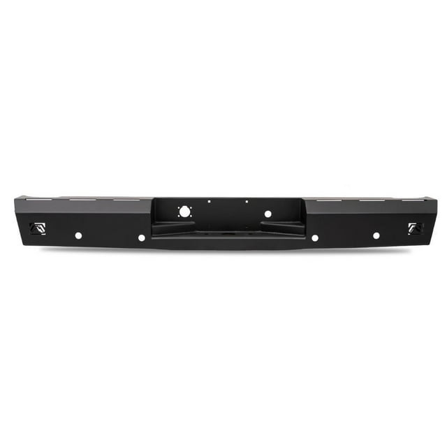 Fab Fours Bumper DR06-RT1050-1 Red Steel; One Piece Design; Direct Fit; Mounting Hardware Included; With Integrated Mount For Pod Lights; Black Powder Coated 11 Gauge Steel