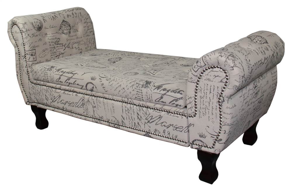 Tall Rolled Arm Bench with Storage