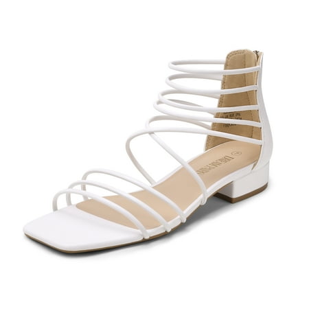 

Dream Pairs Women s Summer Casual Strappy Sandals Dressy Cute Square-Toe Comfortable Flat Shoes SDFS227W