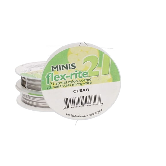 The Beadsmith Flex-Rite 21-Strand Nylon Coated, Stainless-Steel Beading Wire, Jewelry Making Supply (.014 Dia, Clear – 100 Ft)