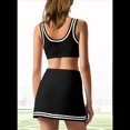 thumbnail image 4 of Conjunto de 2 Piezas para Mujer, Suéter, Falda, Tirantes, Sin Mangas, Falda Corta, Tenis, Gimnasio, Yoga, Negro, Talla M, 4 of 6