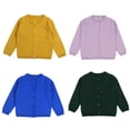 thumbnail image 4 of Chenyin Toddler Baby Knit Sweater for Girls Boys Spring Fall Sweater Kids Candy Color Unisex Cardigan Jacket 12 Months - 7 Years, 4 of 9