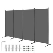 VEVOR Room Divider, 4 Panels Room Divider, Folding Privacy Screen and Portable Partition Divider for Room Separation, Freestanding Room Partitions for Office, Bedroom, Study, Grey