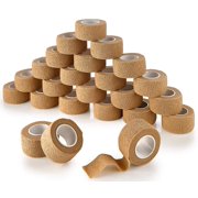 MEDca Self Adherent Cohesive Wrap Bandages 1 Inch X 5 Yards 24 Count with Strong Elastic First Aid Tape for Sprain Swelling and Soreness on Wrist and Ankle (Skin Color)