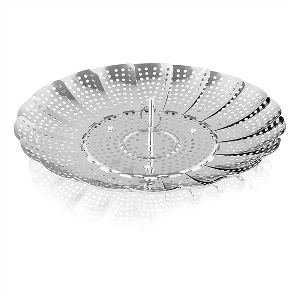 Vegetable Steamer Basket, Premium Stainless Steel Veggie Steamer Basket - Folding Expandable Steamers,1 x Steamer Basket,Silver