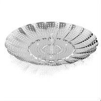 Vegetable Steamer Basket, Premium Stainless Steel Veggie Steamer Basket - Folding Expandable Steamers,1 x Steamer Basket,Silver