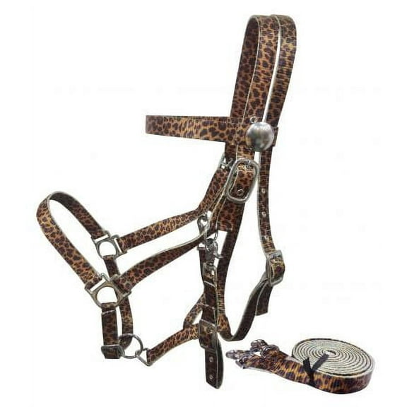 Showman Cheetah Print Nylon Combination Halter Bridle