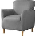 thumbnail image 2 of SHANNA Single Armchair Cover Stretch Chair Covers Anti-Slip Furniture Protector for Living Room Banquet（Deep Grey）, 2 of 8