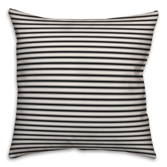 Creative Products Ticking Stripes in Black 16x16 Spun Poly Pillow