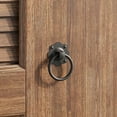 thumbnail image 2 of Renovators Supply Door Lock Latch 5" Black Wrought Iron Gate Latch Garage Barn Door Lock w/Screws, 2 of 14