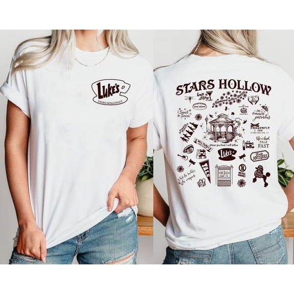 Stars Hollow Two- Sided, Lukes Diner Unisex T-Shirt, Sizes S-5XL - Gategoo
