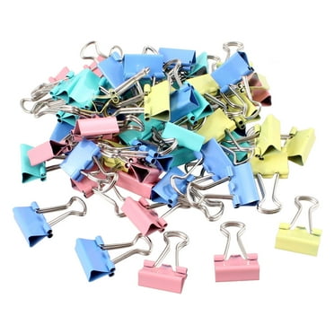 Unique Bargains Office Colorful Metal File Ticket Paper Binder Clips Tool 60 Pcs